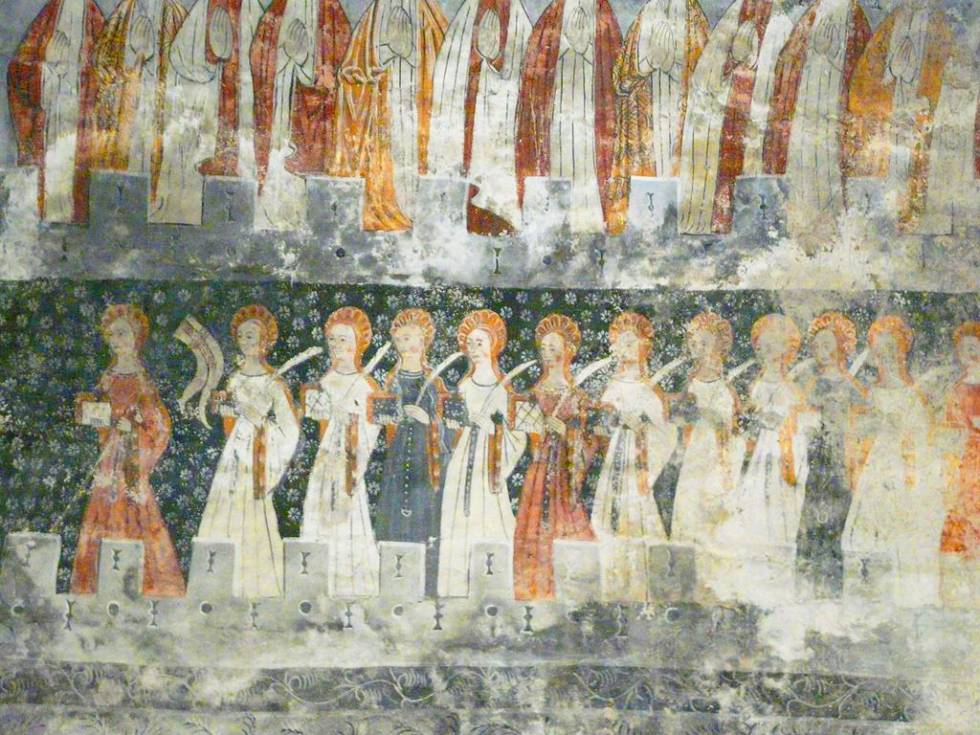 Détail d'une fresque de l'église de Cazeaux-de-Larboust Détail d'une fresque de l'église de Cazeaux-de-Larboust